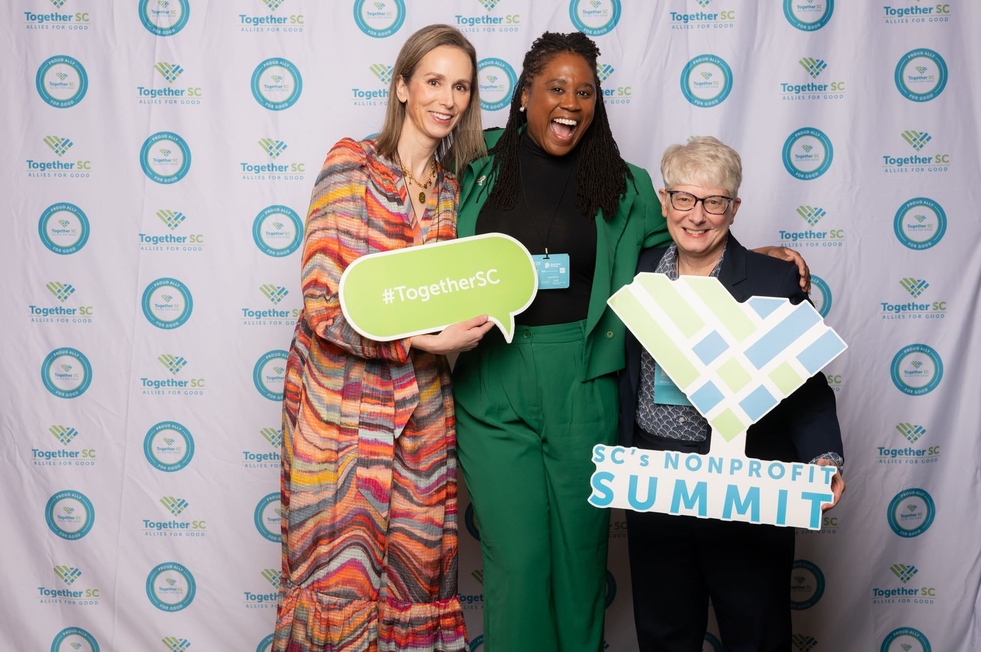 Project R.E.S.T.'s Krystal Watson and Elizabeth Pratt and Sistercare's Leah Wicevic at SC's Nonprofit Summit